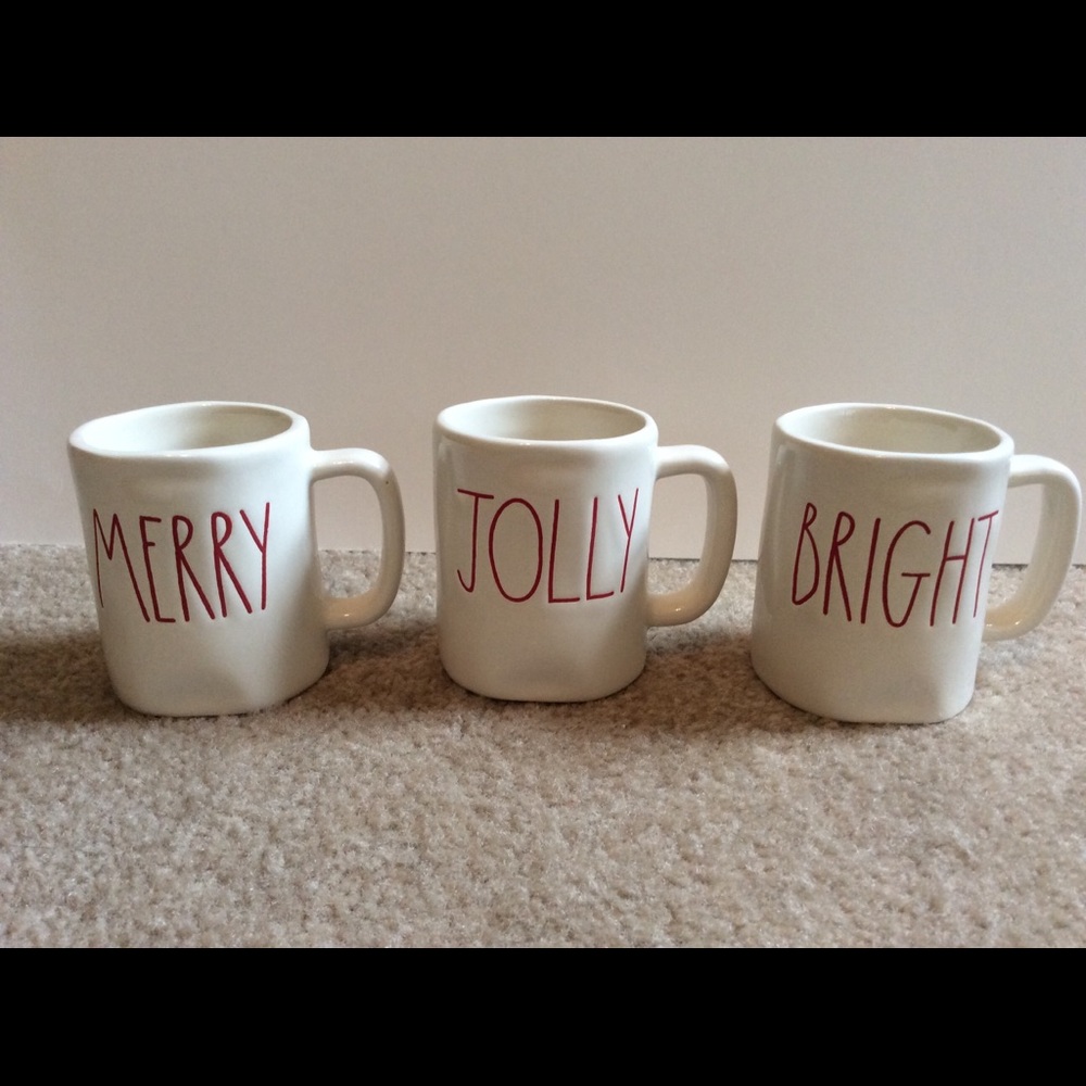 Rae Dunn Christmas ornament mug Merry Jolly Bright
